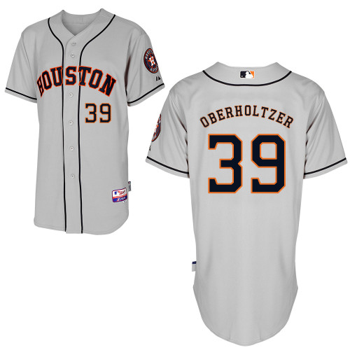 Brett Oberholtzer #39 MLB Jersey-Houston Astros Men's Authentic Road Gray Cool Base Baseball Jersey